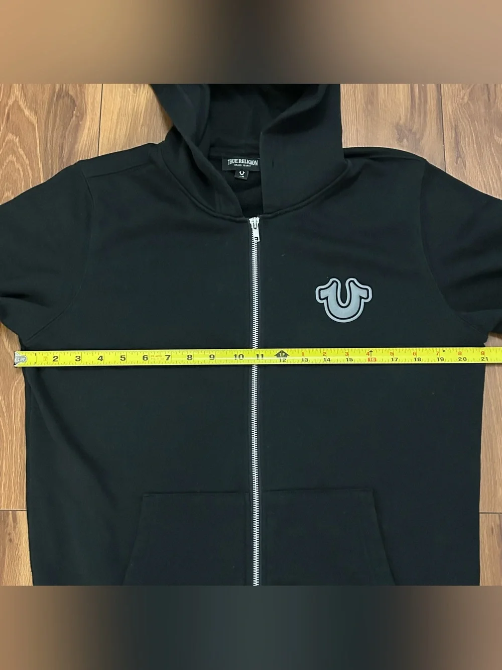 True Religion Men’s Black Hoodie Size Large Full Zip Excellent Condition